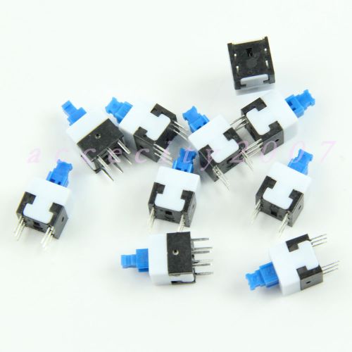 10pcs type square 8x8mm cap self-locking blue button switch control new for sale