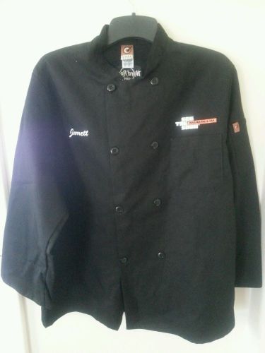 Mens Black Hard Rock Cafe Chef&#039;s Coat Jacket Uniform Niagara Falls USA SIZE Lg L