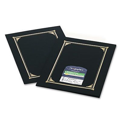 Certificate/Document Cover, 12 1/2 x 9 3/4, Black, 6/Pack, Sold as 1 Package