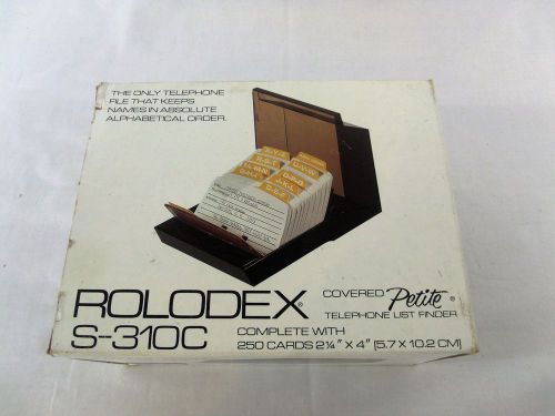 Rolodex S310C Small Covered Card File Telephone List 250 Cards Black and Yellow