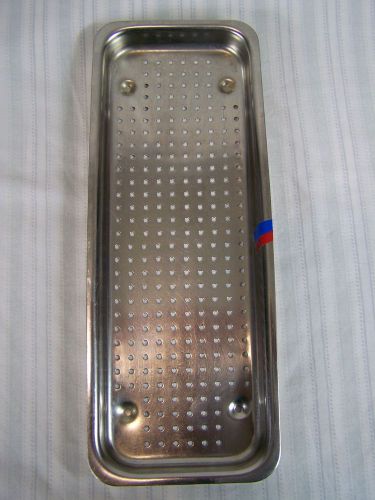 Preforated stainless steel sterilization disinfection tray surgical medical vntg for sale