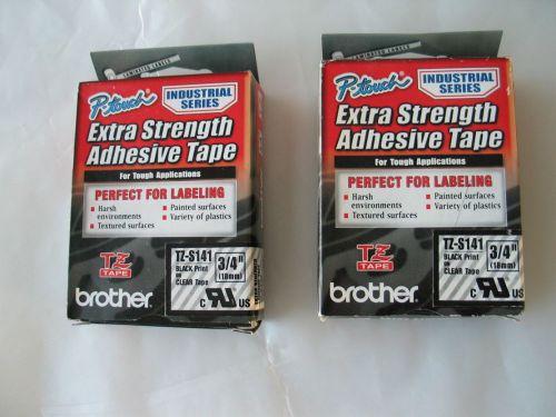 2 Pack Brother P-TOUCH TAPE TZ-S141 INDUSTRIAL SERIES EXTRA STRENGTH ADHESIVE