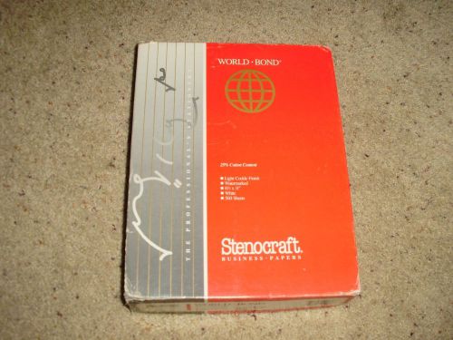 STENOCRAFT TYPING TYPEWRITER PAPER COCKLE FINISH 25% COTTON 500 SHEETS