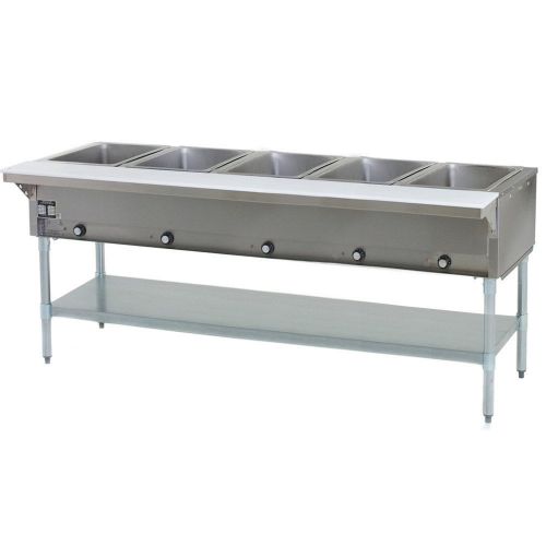 Eagle group ht5-ng, 79-inch 5-well gas steam table, natural gas, nsf, cul, kcl for sale