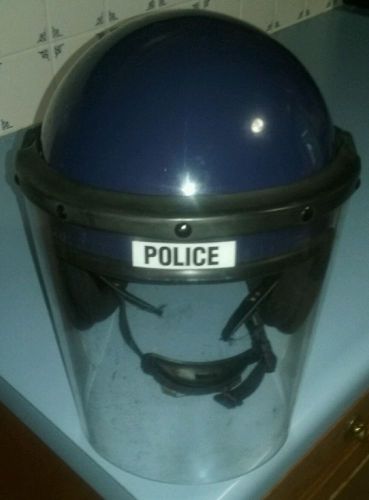 Police Riot Helmet Size M Face Shield Neck Guard