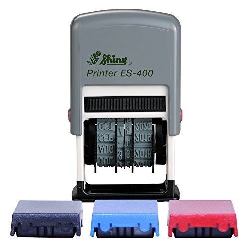 Shiny ECO Line Self Inking Mini Dater with 3 Ink Pads (ES-400 Bundle)
