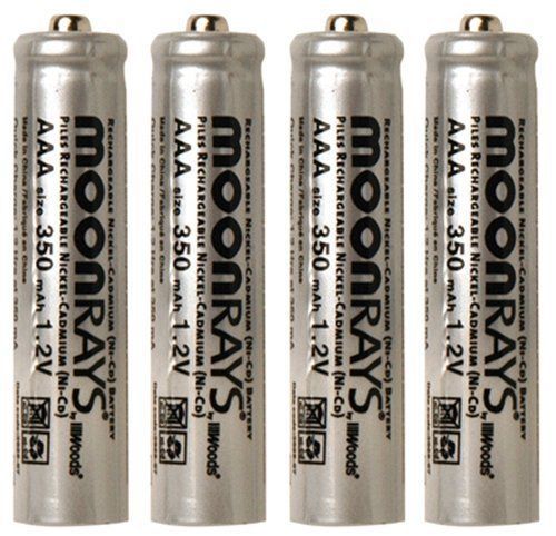 Moonrays 97126 Rechargeable NiCd AAA Batteries for Solar Powered Units, AAA,