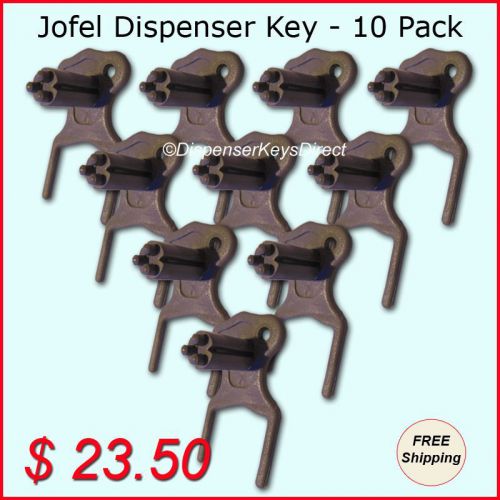 Jofel &#034;Kunilock&#034; Key for Paper Towel, Toilet Tissue &amp; Soap Dispensers - (10/pk.)