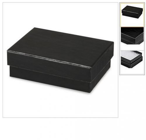 100 Rigid Gloss Black Jewelry Boxes - 2 x 3 x 1 inches