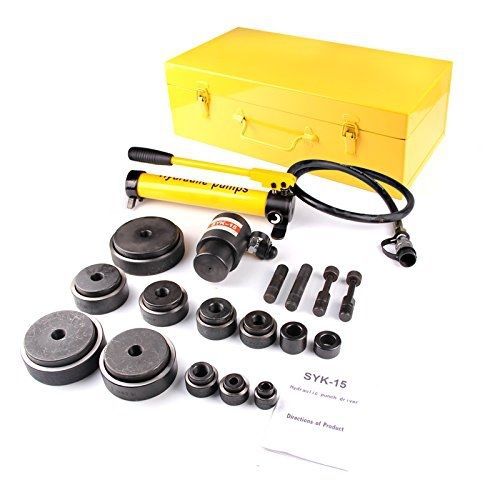 Penson &amp; co. 15 ton 1/2&#034; to 4&#034; hydraulic knockout punch driver kit hole complete for sale