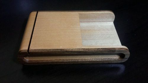 Two-Tone Wood Desk Business Card Holder