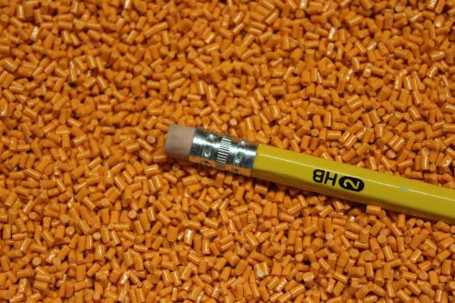 Plastic pellets orange color concentrate 15 lbs, cost includes shipping!!! for sale