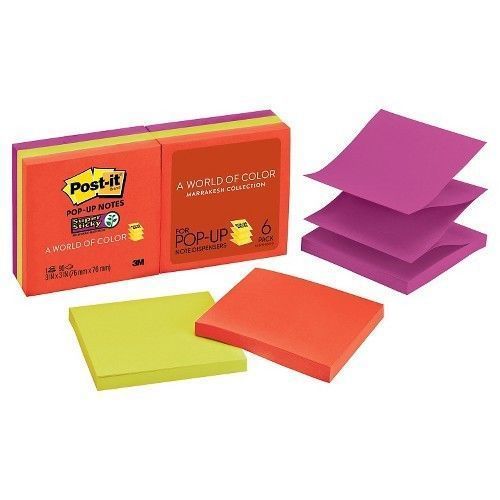 Post - it super sticky pop - up notes refill 3 x 3 - multi-colored (90 pads) for sale