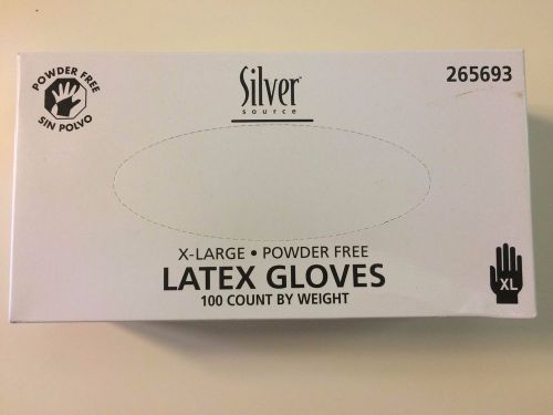 Silver Latex Powder Free gloves size XL NEW 265693