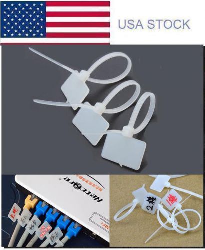 100Pcs Nylon Self-Locking Label Tie Network Cable Marker Cord Wire Strap Zip New
