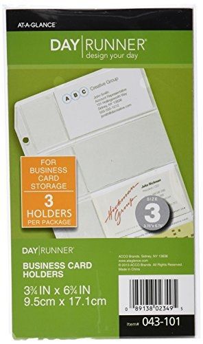 Day Runner Side-Loading Business Card Holder, Clear, 3.75 x 6.75 Inches