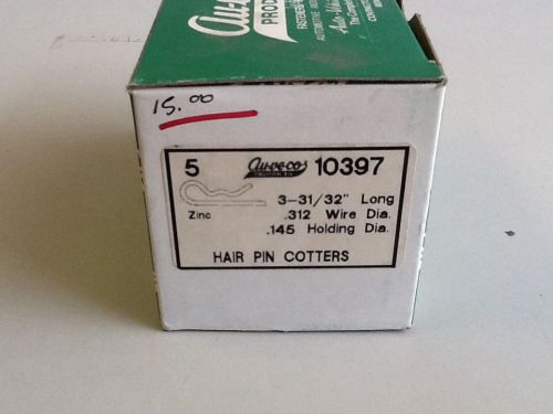 Auveco 10397 3-31/32&#034; Zinc Hairpin Cotters, Box Of 5 (SKU#840/A129)