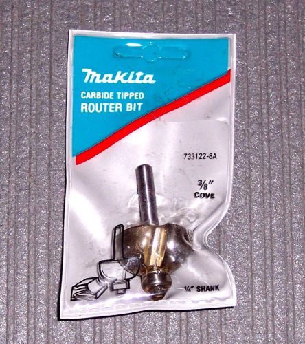1 ea.3/8&#034; Makita 733122-8A Ball Bearing Pilot Cove Carbide Tip Router Bit