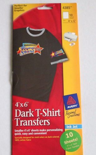 Avery G43Z85 4&#034; x 6&#034; Dark T-Shirt Transfers for Ink Jet Printers