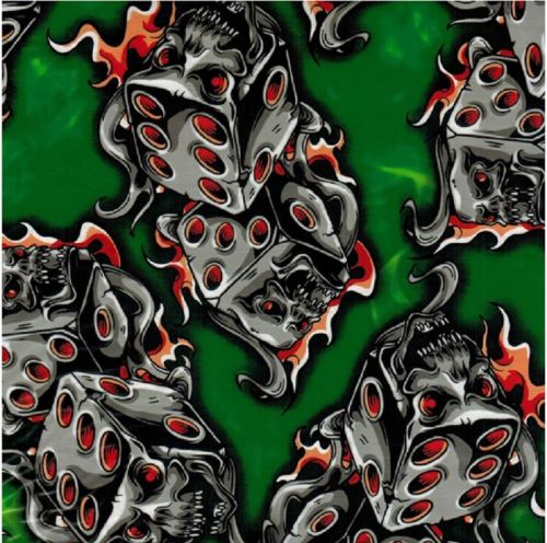 Hydrographic water transfer hydrodipping film hydro dip flaming dice green for sale