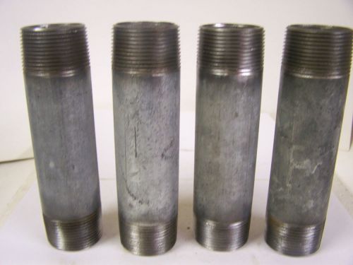 1 1/4&#034;  x 6&#034; galvanized pipe nipple qty. 4 for sale