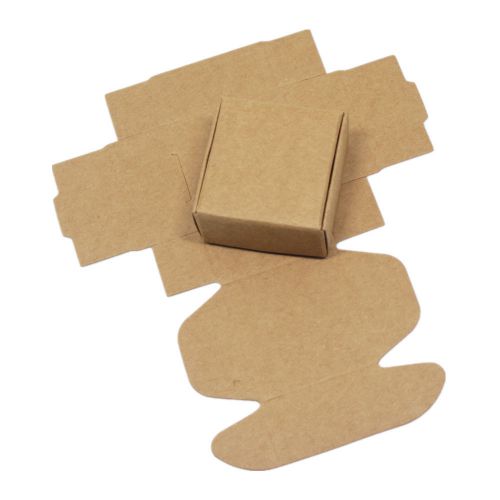 Brown Kraft Paper Box Wedding Party Favour Food Candy Packing Boxes 1.2x1.2x0.8&#034;