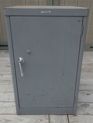 LYON Steel Cabinet 29&#034;H Industrial Locking Cabinet Steampunk Single Door Vintage