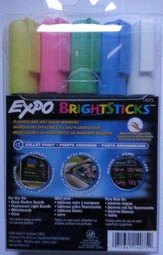 5 Expo Bright Sticks Flourescent Wet Erase Markers