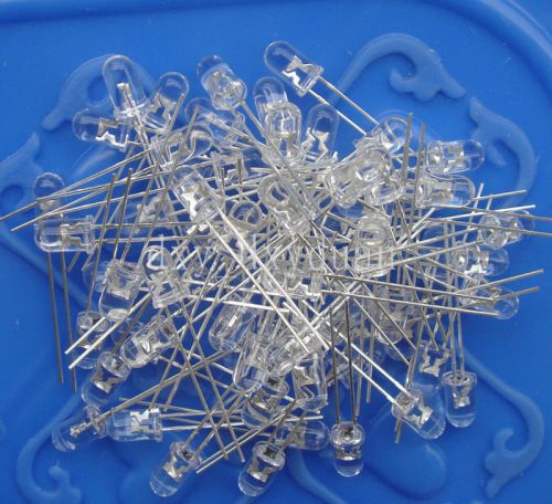 50pcs 5mm Blue 8000mcd Leds Water Clear Round Top 2pin LED Emitting Diode