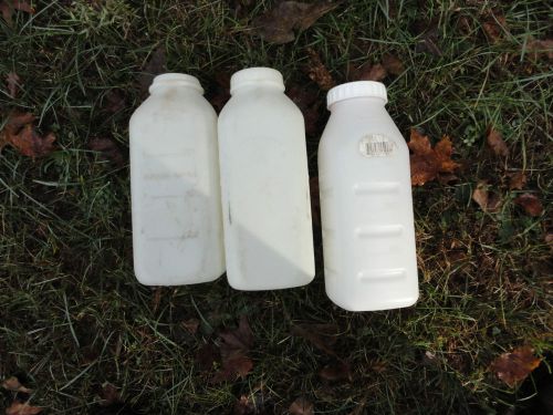 Lot of 3 livestock plastic rubber nipple nursing bottle 1 quart calf for sale