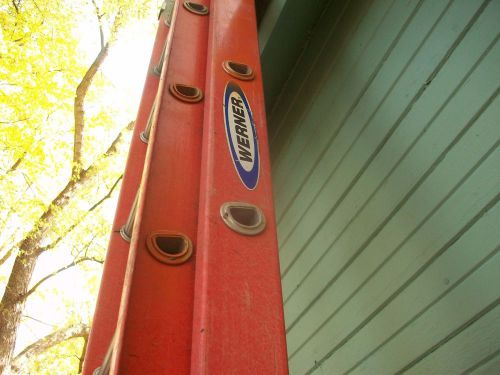 WERNER Model D6224-2 24ft 300lb Fiberglass Extension Ladder + 2 FREE Ladders Lot