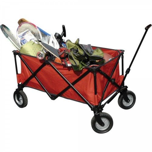 Folding Shopping Cart Rolling Utility Wagon Wheels Camping Beach Garden Storage