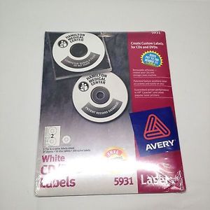 Avery 5931 Laser Labels CD/DVD White 22 Sheets