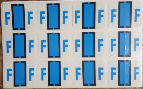 Calwell Bar-Style Color-Coded Alphabetic Label  -F- 12 per sheet, 7 Sheets