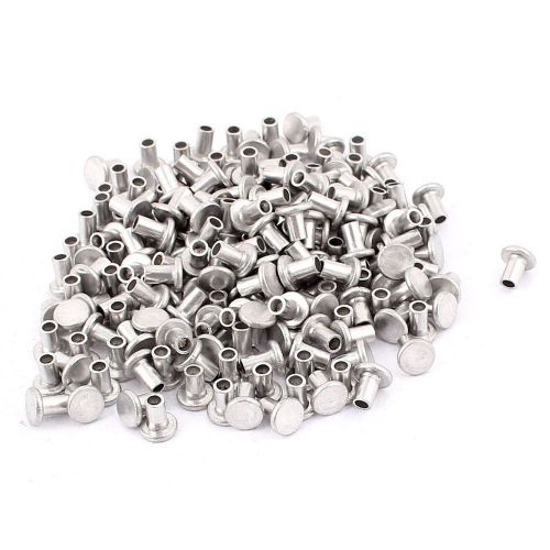 200 pcs m4 x 6mm aluminum flat head semi-tubular rivets silver tone for sale