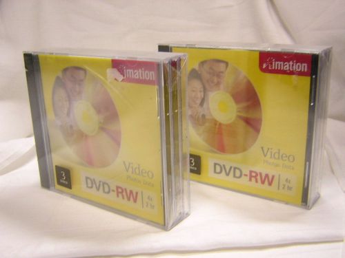 IMATION  ( 2 ) DVD-RW  3 pack packages NEW Factory Sealed