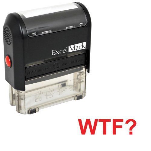 WTF? Red Stock Self-inking Rubber Stamp - Excelmark