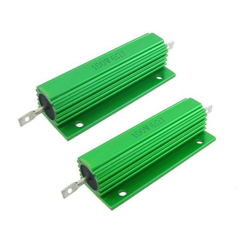2 Pcs Chasis Mounted Green Aluminum Clad Wirewound Resistors 100W 6 Ohm 5% ZH