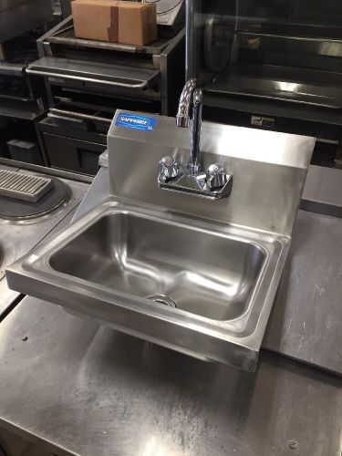 Sapphire SMHS-01 Hand Sink 17&#034; Wall Mounted With Faucet &amp; Drain Strainer
