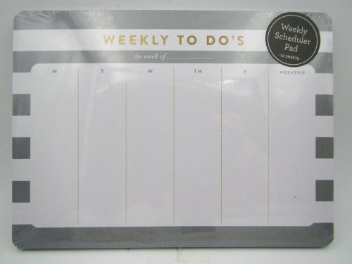New Eccolo Weekly To Do&#039;s Scheduler Mousepad Note Pad Gray Stripes
