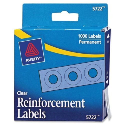 Avery Clear Self-Adhesive Reinforcement Labels Round Pack of 1000 (5722)