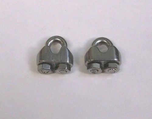2 bbt brand stainless steel 1/16&#034; (# 3) wire rope &amp; cable clamps for sale