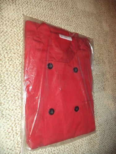 FOUR NEW  &#034;Red&#034;  &#034;XL&#034;Long SL Chef Coats. Black Buttons. Uncommon Threads Brand