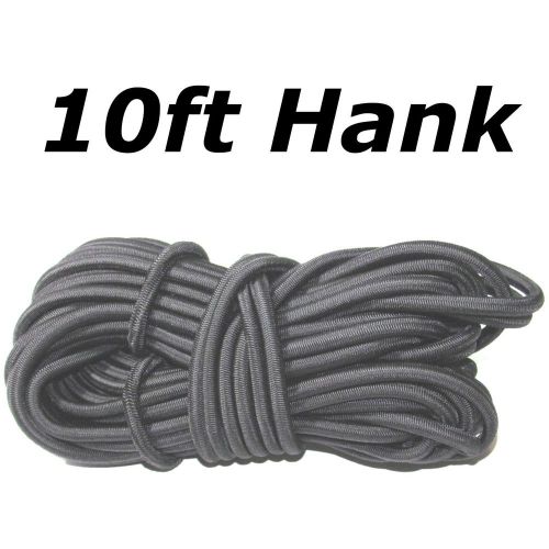10ft 1/2&#034; black shock cord marine grade bungee heavy duty tie down stretch rope for sale