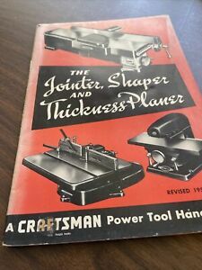 Craftsman JOINTER SHAPER THICKNESS PLANER Power Tool Handbook  cat no 9-2916