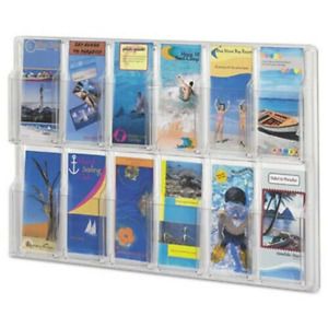 Safco Reveal Clear Literature Displays, 12 Compartments, Clear (SAF5604CL)
