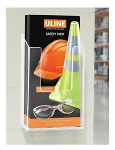 Set of 5 Brand New Uline S-18619 Acrylic Wall Mount Pamphlet Holder Fast Free Sh