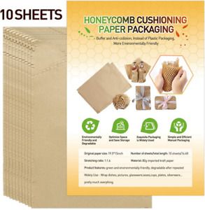 Honeycomb Cushioning Paper 10 Sheets Eco-friendly Alternative to Bubble Kraft Wr