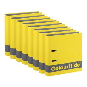 8PK ColourHide A4 70mm 375 Sheets Silky Touch Lever Arch File/Paper Organiser YL