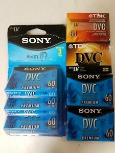Sealed Blank DVC Video Cassettes Lot - Sony, TDK